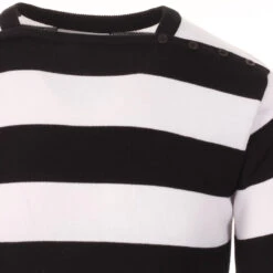 Jones 60s Mod Block Stripe Jumper W -Fashion House Store Jones jumper black white 02 32890.1661338398