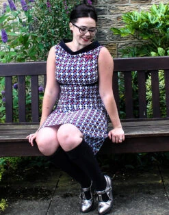 Ace Retro 60s Circle Mod Dress (BB) -Fashion House Store Madcap England Ace Retro Dress Burgundy3 12608.1664288315