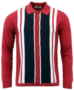 Donovan Retro Mod Polo Cardigan (N) -Fashion House Store Madcap England Donovan Polo Maroon 34229.1661338372