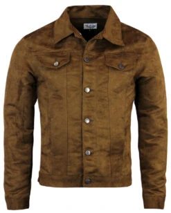 Ealing Retro Mod Faux Suede Jacket -Fashion House Store Madcap England Ealing Jacket Brown 19600.1661271474