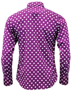 Penny Dot Lane Retro 60s Mod MADCAP Shirt (R/W) -Fashion House Store Madcap England Penny Dot Lane Purple3 43557.1661339153