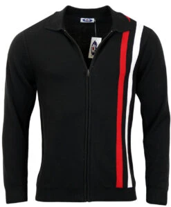 Speedway Mod Stripe Zip Cardigan R -Fashion House Store Madcap England Speedway Black2 97642.1661273997