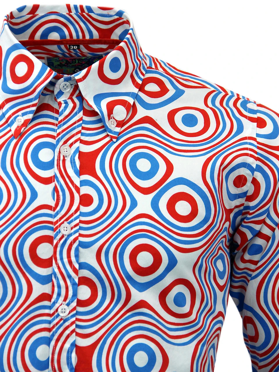 Trip Op Art Mod Big Collar Shirt 8 Trip Op Art Mod Big Collar Shirt - Image 6