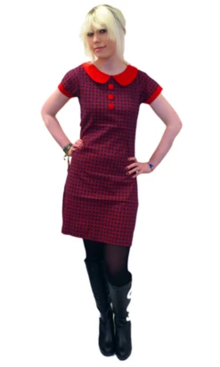 Dollierocker MADCAP Retro Mod Target Dress (W) -Fashion House Store Madcap Dollierocker Dress Navy3 40442.1666956980