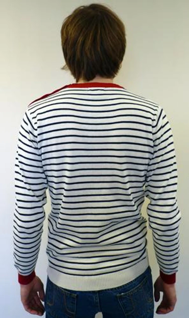 'Breton' MADCAP Mens Retro Mod Stripe Jumper (E) 3 'Breton' MADCAP Mens Retro Mod Stripe Jumper (E)
