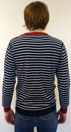 'Breton' MADCAP Mens Retro Mod Stripe Jumper (N) -Fashion House Store Madcap England Breton Jumper N1 55051.1666958120