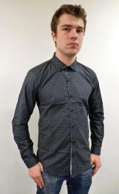 MADCAP 'Clapton' Mens Mod Round Collar Shirt (B) -Fashion House Store Madcap England Mens Mod Shirt B7 32428.1666958135