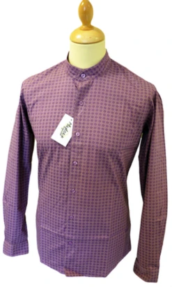 Byrd MADCAP Mens Retro Mod Mandarin Collar Shirt G -Fashion House Store Madcap Mod Mandrin Collar Shirt P4 03551.1666957726