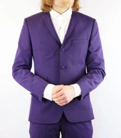Tailored By Madcap Mod Mohair Suit Jacket (Plum) -Fashion House Store Purple mohair suit front blazer1 69457.1664291246