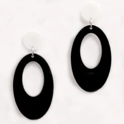 +ADA BINKS For Mod Oval Earrings B -Fashion House Store ada binks oval earrings black1 97854.1661263749