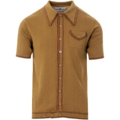 Crawdaddy Micro Dash Knit Polo (IP) -Fashion House Store crawdaddy caramel 01 34316.1661272891 4
