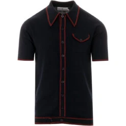 Crawdaddy Micro Dash Knit Polo NAVY -Fashion House Store crawdaddy navy 01 75501.1661270502 3
