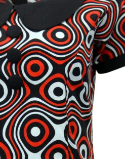 Dollierocker Op Art Mod Dress BLUE -Fashion House Store dollierocker op art 2 16408.1661272055