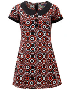 Dollierocker Op Art Mod Dress BLUE -Fashion House Store dollierocker op art 3 12228.1661272054