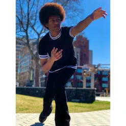 Moon Mod Tipped Knit Tee Blue -Fashion House Store donovan killer moon black2 31556.1671462808 7