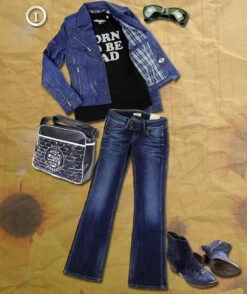 Zoe - Retro 70s Indie Leather Biker Jacket (Navy) -Fashion House Store leathers1a 55873.1661273587