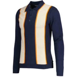 Junot Mod Waffle Stripe Knit Polo F -Fashion House Store maadcap england junot popcorn waffle polo navy 2 66777.1668164091 2