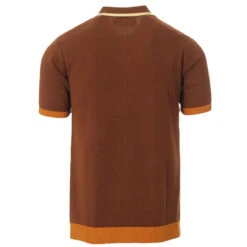 Shockwave Mod Stripe Knit Polo (SB) -Fashion House Store maadcap england shockwave knitted polo sorrel brown 1 46868.1661261979 7