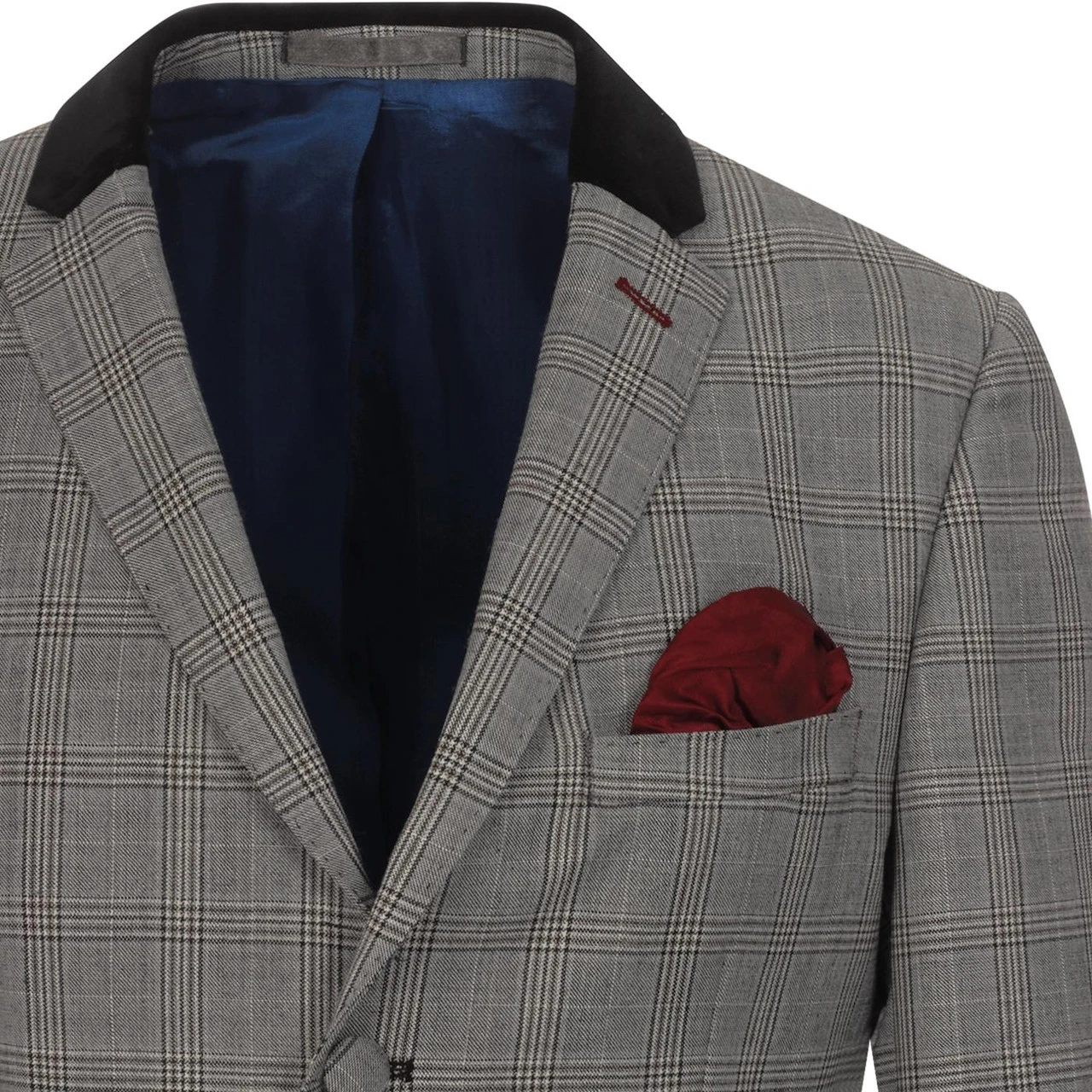 Mod Pow Check Velvet Collar Blazer 5 Mod Pow Check Velvet Collar Blazer - Image 3