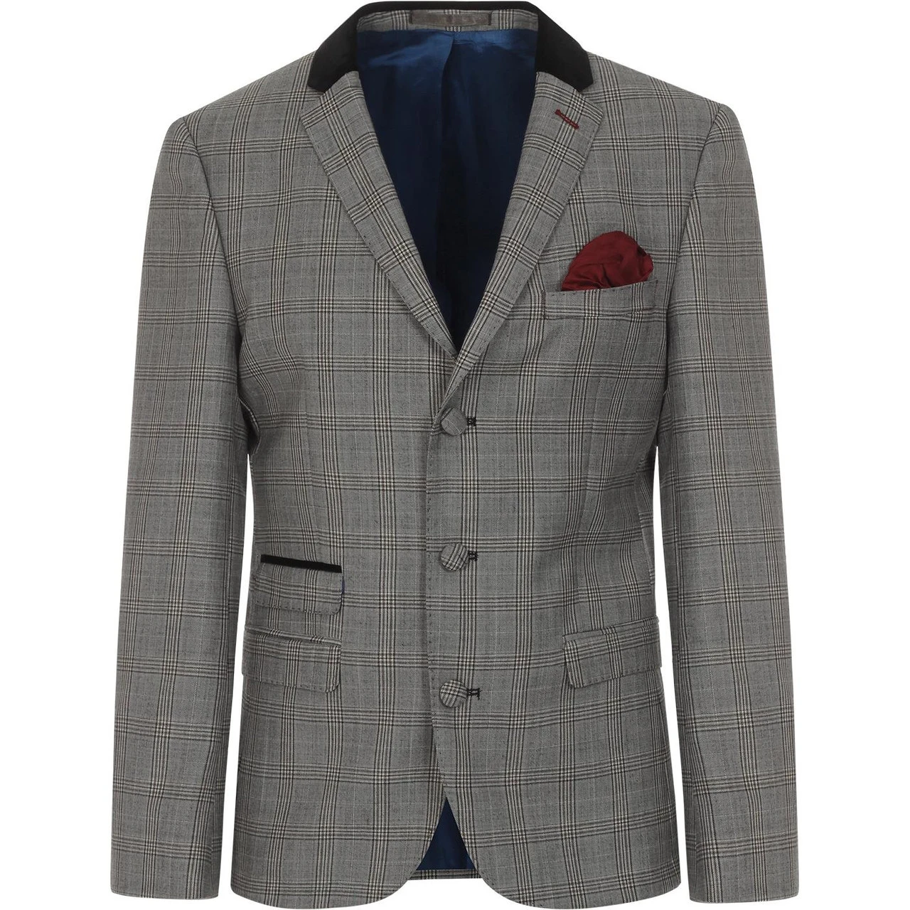 Mod Pow Check Velvet Collar Blazer 4 Mod Pow Check Velvet Collar Blazer - Image 2