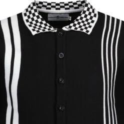 Charlie Mod Check Collar Polo Shirt -Fashion House Store madcap charlie polo black detail 45764.1661260312 1