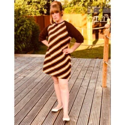 Cilla 60s Mod Stripe Dress W/ Scarf -Fashion House Store madcap cilla dress new4 94924.1661271262