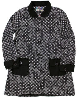 Hepburn 60s Mod Op Art A-Line Coat -Fashion House Store madcap circle flower jacquard jacket 2 75244.1661270843