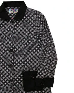 Hepburn 60s Mod Op Art A-Line Coat -Fashion House Store madcap circle flower jacquard jacket 3 19333.1661270841