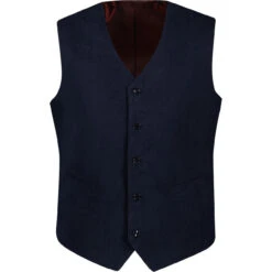 Manero Retro 70s Cord Waistcoat (B) -Fashion House Store madcap cord waistcoat navy front 30995.1661260439