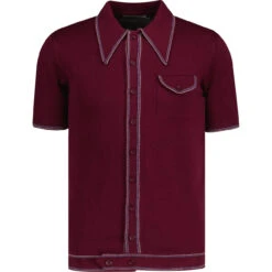 Crawdaddy Micro Dash Knit Polo B -Fashion House Store madcap crawdaddy polo zinfandel front 70199.1679657984