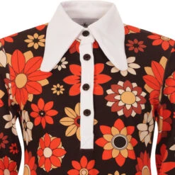 Daydream Paisley Surf Polo Dress -Fashion House Store madcap daydeamer floral dress brown detail 17340.1661261430