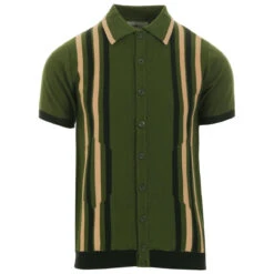 Shockwave Mod Stripe Knit Polo (CG) -Fashion House Store madcap england aftershock polo cardigan green 3 62698.1661264895 1