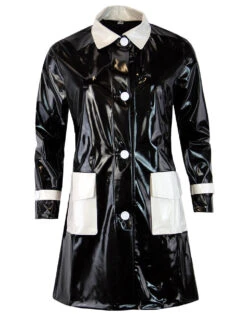 Robin Mod 2 Tone PVC Raincoat (W/B)