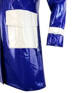 Robin Mod 2 Tone PVC Raincoat BLUE -Fashion House Store madcap england blue white pvc coat 2 41621.1664286958