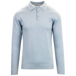Brando 1960s Mod Knitted Polo (HG) -Fashion House Store madcap england brando knitted polo blue fog 3 73668.1661265873 1
