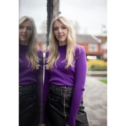 Brigitte Ribbed Turtleneck Top (MO) -Fashion House Store madcap england brigitte turtleneck purple1 08262.1661264113 2