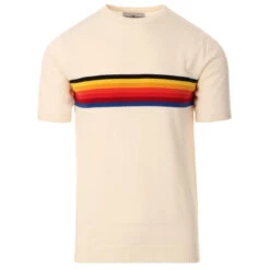 Britpop Rainbow Stripe Knit Tee (E) -Fashion House Store madcap england britpop stripe knit tee ecru 3 13263.1661262471