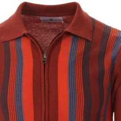 Capitol Mod Zip Through Stripe Polo -Fashion House Store madcap england capitol knit zip polo picante 2 58851.1661264761