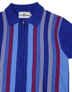 Capitol Mod Zip Through Stripe Polo -Fashion House Store madcap england capitol zip polo surf blue 1 89563.1661268379