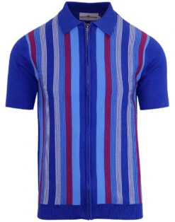 Capitol Mod Zip Through Stripe Polo -Fashion House Store madcap england capitol zip polo surf blue 4 76633.1661268377