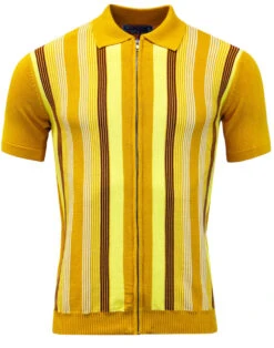 Capitol Mod Zip Through Stripe Polo -Fashion House Store madcap england capitol zip stripe polo 51 45512.1661269642