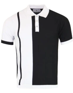 Capone Mod Ska Two Tone Knit Polo -Fashion House Store madcap england capone 2 tone polo 2 11303.1661268972