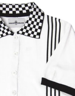 Charlie Ska Check Collar Polo Top B -Fashion House Store madcap england checkerboard collar polo 2 08635.1661268334