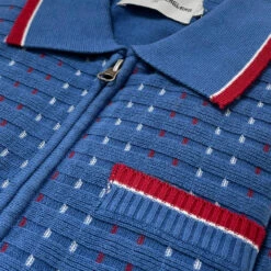 Coltrane Mod Jacquard Knit Polo Z -Fashion House Store madcap england coltrane jacqaurd polo federal blue 4 21805.1683192623 1