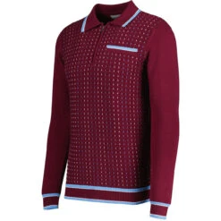 Coltrane Mod Jacquard Knit Polo Z -Fashion House Store madcap england coltrane jacqaurd polo zinfandel 2 95099.1683192083 1