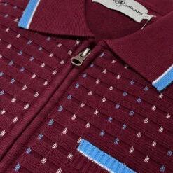 Coltrane Mod Jacquard Knit Polo B -Fashion House Store madcap england coltrane jacqaurd polo zinfandel 4 74296.1683192086