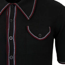 Crawdaddy Micro Dash Knit Polo (F) -Fashion House Store madcap england crawdaddy black5 74050.1661274029 5