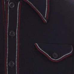 Crawdaddy Micro Dash LS Polo (Navy) -Fashion House Store madcap england crawdaddy ls polo cardigan navy 21 96538.1661262416 2