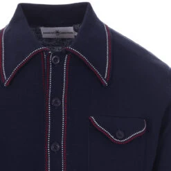 Crawdaddy Micro Dash LS Knit Polo -Fashion House Store madcap england crawdaddy ls polo cardigan navy 6 53537.1661262416 1