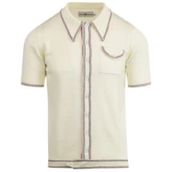 Crawdaddy Micro Dash Knit Polo B -Fashion House Store madcap england crawdaddy winter white polo 3 53953.1661267074